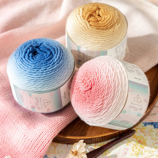 苏苏姐家小妖精长段染羊毛线钩针棒针宝宝毛衣围巾帽子编织毛线团 商品图0