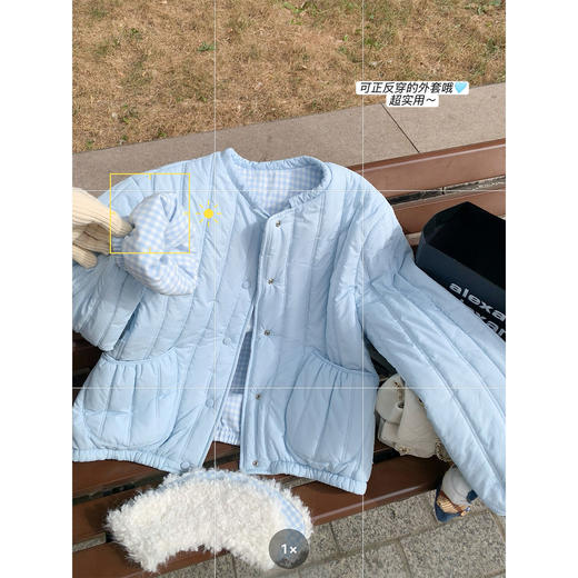 <曾小咸推荐>现货秒杀 ！微信超特价！韩系格子双面穿棉服 日常329.99 立减160 秒杀169.99！！ 商品图4