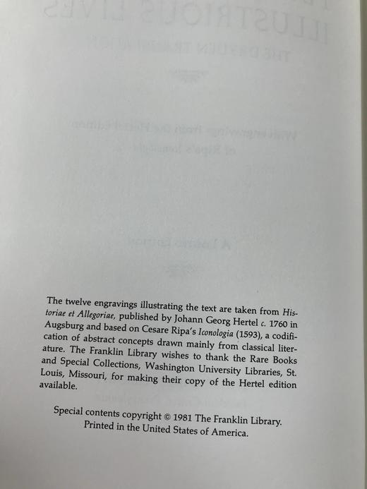 限量版！含藏书票 普鲁塔克《希腊罗马名人传》 配插图 富兰克林图书馆豪华皮装本 商品图4