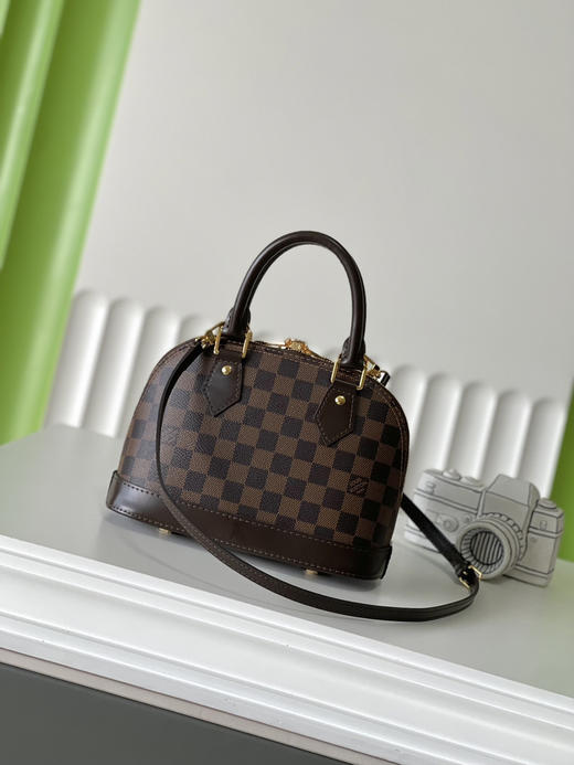 秋冬特惠💰800 原单LV N40606 尺寸：23.5×17.5×11.5cm ALMA BB 啡格贝壳包 变码芯片 商品图2