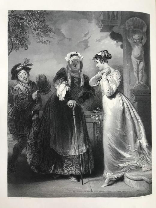 38*29cm！约19世纪中期 殿版莎士比亚作品集（全2卷） 44幅精美钢版画 漆布精装 商品图14