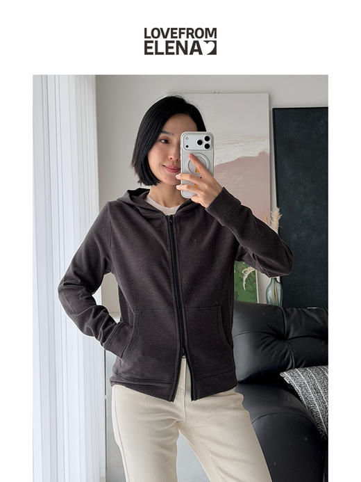 「工厂团购」德绒 舒适感 拉链连帽卫衣 商品图2