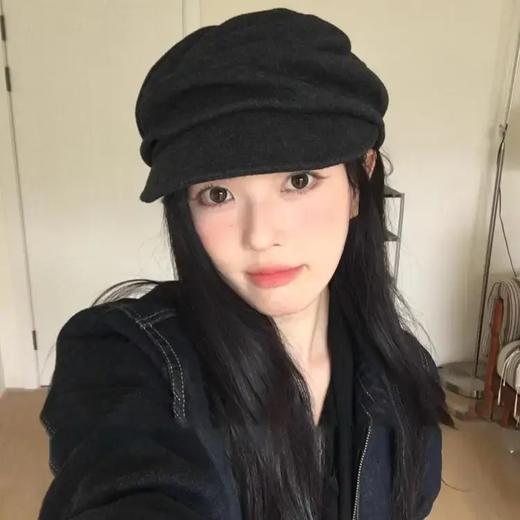 【休闲简约❗️大脸显小】日系复古山本风秋冬款褶皱帽子复古褶皱平顶帽朋克风平顶报童帽。jb 商品图3