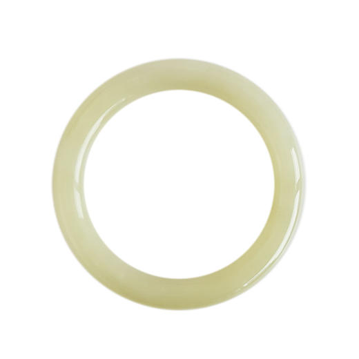 【天然正品】天然黄口料细腻圆条58.5号油润度佳和田玉手镯 171225NJS64 商品图0