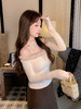 张心子【温香软玉】蕾丝镂空挂脖假两件针织衫女秋冬内搭打底上衣 U2601033 商品缩略图12