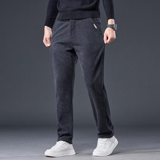 红览 博奥绒商务男士休闲裤加绒加厚秋冬直筒裤 商品图2