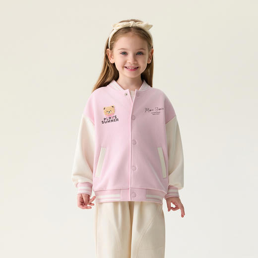 马克珍妮萌趣小熊女童棒球服外套2026年春装新款560101 商品图1