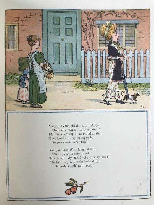 约20世纪早期 凯特·格林纳威《窗下：童画与童谣集》 数十幅精美彩色插图 精装16开 商品图13