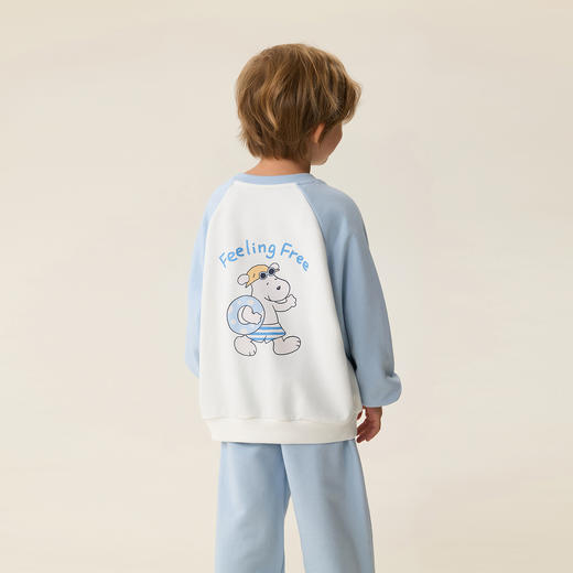 马克珍妮旅行小狗男童拼色卫衣套装2026年春装新款560100 商品图1