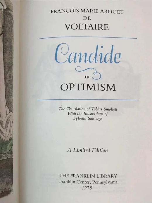 限量版！含藏书票 伏尔泰《老实人》 配插图 富兰克林图书馆豪华皮装本 商品图3