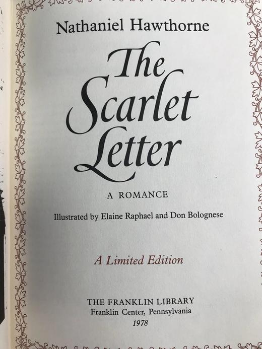 限量版！纳撒尼尔・霍桑《红字》 配插图 富兰克林图书馆豪华皮装本 商品图2