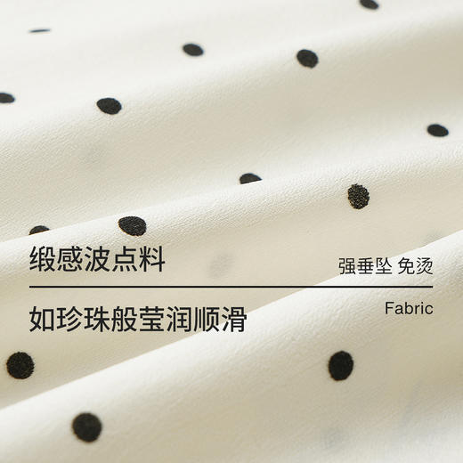 欧芮儿法式浪漫飘带圆领波点雪纺衫女春季2026新款宽松长袖衬衫 商品图3