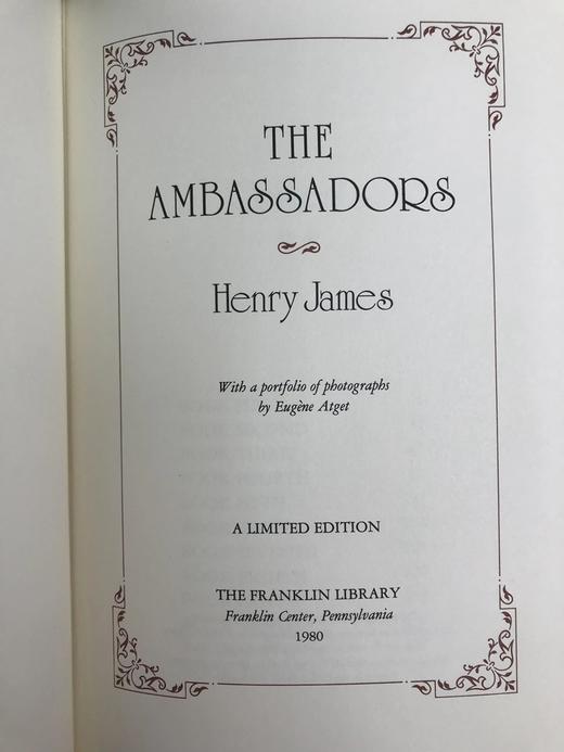 限量版！亨利・詹姆斯《使节》 配插图 富兰克林图书馆豪华皮装本 商品图2