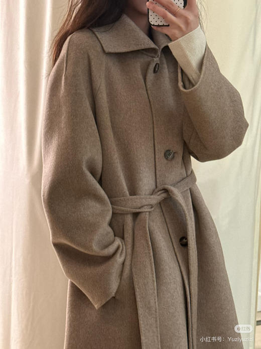 1229-4  小禾女士紫绒双面呢大衣  有码换码不退货 商品图14