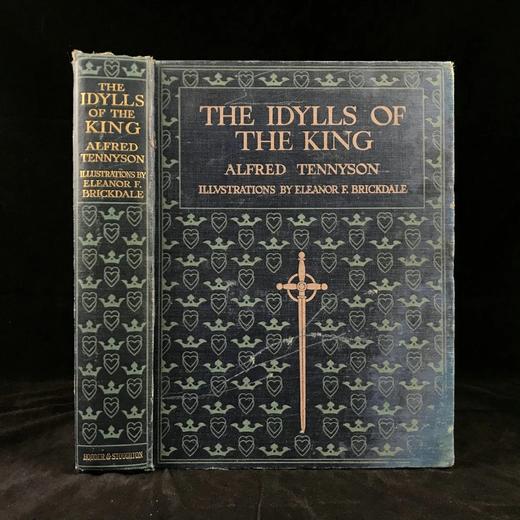 约20世纪早期 丁尼生《国王叙事诗》 约20幅彩色手工贴图 漆布精装16开 商品图0