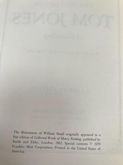 限量版！含藏书票 亨利・菲尔丁《弃儿汤姆・琼斯的历史》 配插图 富兰克林图书馆豪华皮装本 商品图4