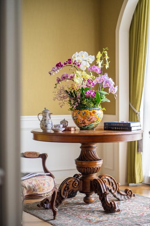 【已售】独角鹿西洋古董19世纪法国工匠D. Hocheid签名出品Théodore Deck东方风格飞鸟花卉主题彩釉陶瓷花盆 商品图0