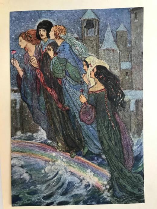 1914年 威廉·莫里斯早期诗集 弗洛伦斯·哈里森16幅彩色手工贴图 漆布精装16开 商品图11