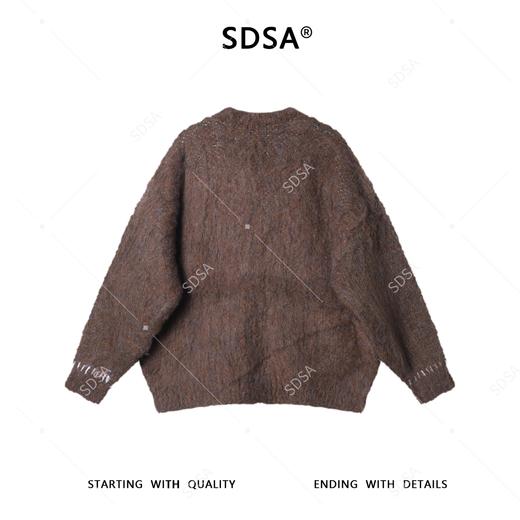 46765SDSA男士秋冬新款痞帅男装慵懒风补丁设计感小众开衫毛衣百搭宽松 商品图5