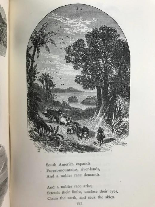 1892年 十九世纪诗人作品集 145幅版画插图 漆布精装32开 商品图11