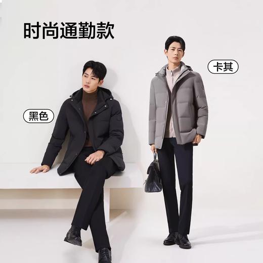 【黄金鲜羽绒】柒牌羽绒服可拆卸连帽男士厚款保暖羽绒外套129E70390 商品图3