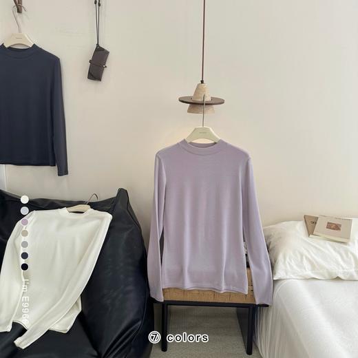 老米优品🎈3-5天。棉花糖般软绵绵~~《天丝+绵羊毛+醋酸中领磨毛长袖打底衫》软糯亲肤，中低领设计，高弹力。T251229A 商品图11