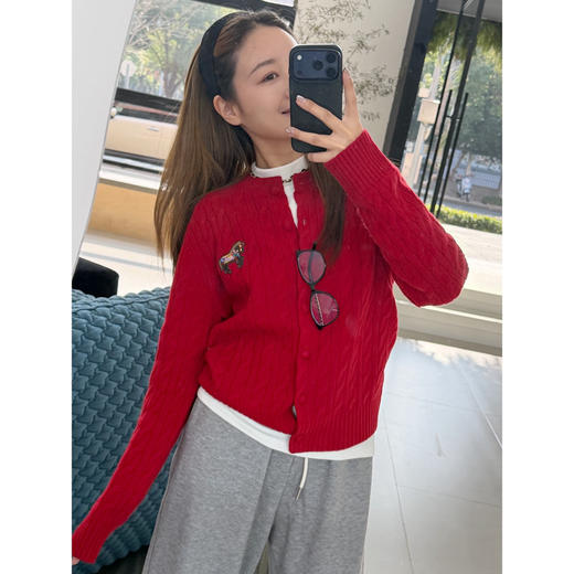 鄂尔多 * 同款 100% 羊毛绞花针织衫|中鼎集团纱线 商品图3