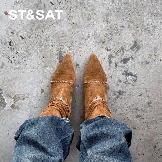 【绒里可选】星期六褶皱绑带金属扣堆堆靴SSD4116YG0/SSD4118YHF 商品图1