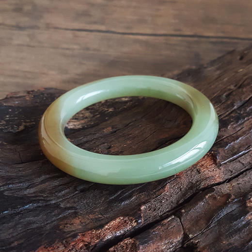 【天然正品】天然新疆料圆条细腻58.5号油润度佳糖料和田玉手镯 171225NJS62 商品图4