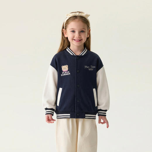 马克珍妮萌趣小熊女童棒球服外套2026年春装新款560101 商品图2
