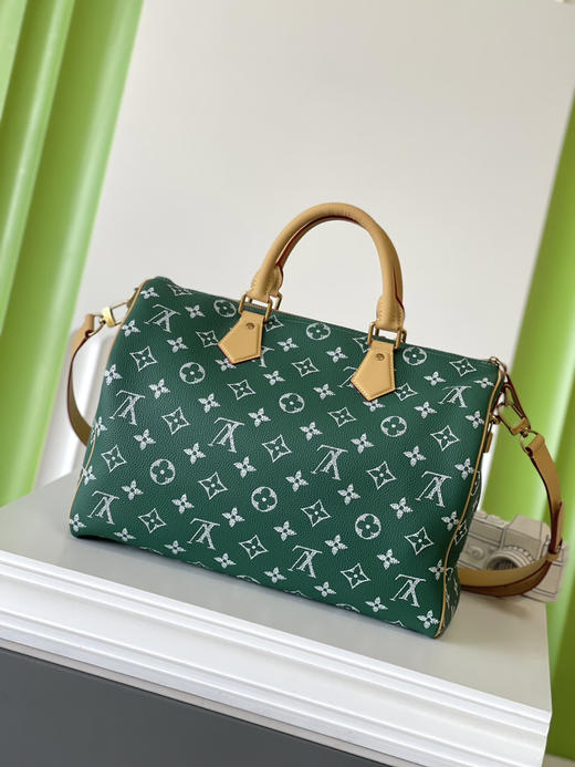 秋冬特惠💰1250 原单LV M24417绿 尺寸：40×26×23cm SPEEDY P9 全皮枕头包 变码芯片 商品图2