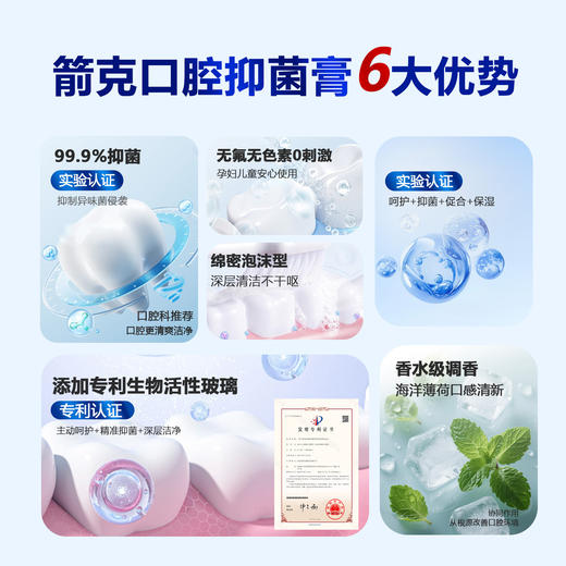 【院士团队3年研发 国家发明专利 消字号双认证】箭克®口腔抑菌膏 ”口腔防护盾”孕妇儿童可用 120g/支（送3D包裹式牙刷） 商品图8