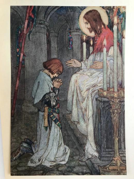 1914年 威廉·莫里斯早期诗集 弗洛伦斯·哈里森16幅彩色手工贴图 漆布精装16开 商品图8