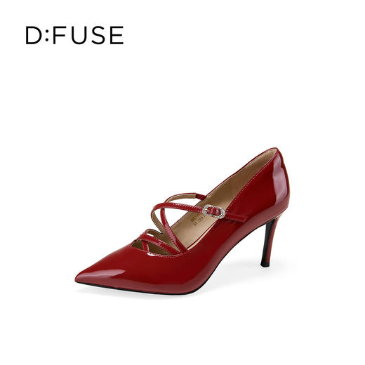 Dfuse迪芙斯2026春季新款尖头交叉带亮面漆皮细高跟鞋DFE1111005 商品图11