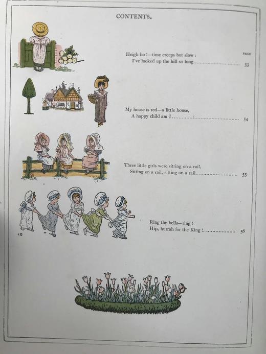 约20世纪早期 凯特·格林纳威《窗下：童画与童谣集》 数十幅精美彩色插图 精装16开 商品图4