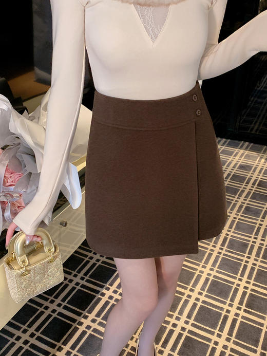 张心子【温香软玉】蕾丝镂空挂脖假两件针织衫女秋冬内搭打底上衣 U2601033 商品图10