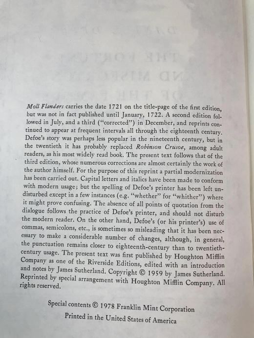 限量版！含藏书票 丹尼尔・笛福《摩尔・弗兰德斯》 配插图 富兰克林图书馆豪华皮装本 商品图4