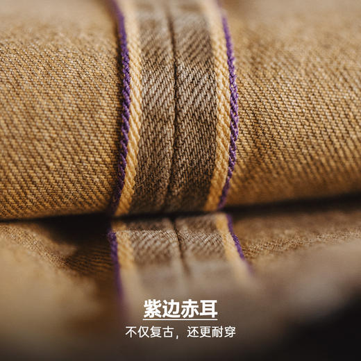 马登工装美式复古浅卡其色牛仔裤直筒水洗宽松阔腿休闲长裤子男春 商品图2