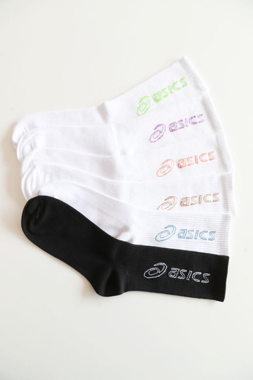 提花运动袜，出口日本。原包装软支撑户外字母透气中筒袜C122960 商品图7