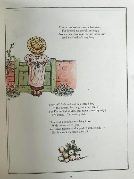 约20世纪早期 凯特·格林纳威《窗下：童画与童谣集》 数十幅精美彩色插图 精装16开 商品图8