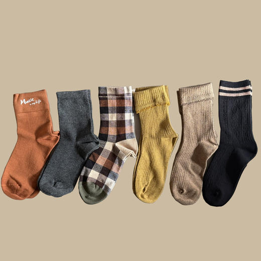 【48元12双】女袜/学生袜短筒/中筒袜子四季棉袜【孤品/样品袜子】 商品图3