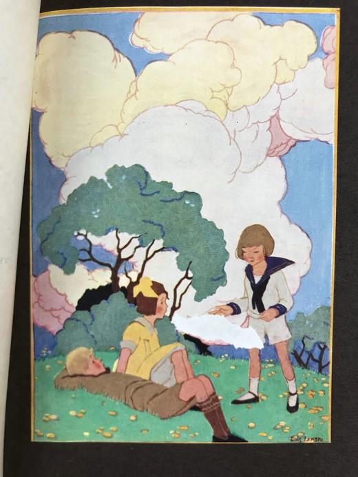 1921年 格雷厄姆回忆录故事集《黄金时代》 洛伊丝·伦斯基4幅彩色手工贴图 漆布精装32开 商品图5