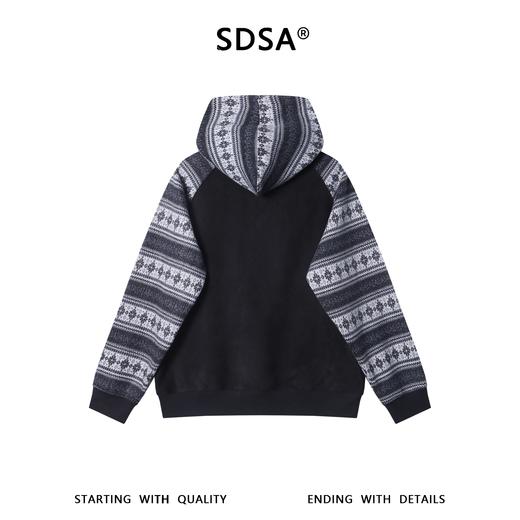 WY1575SDSA男士秋冬新款痞帅男装美式拼接趣味条纹印花字母连帽卫衣百搭 商品图5