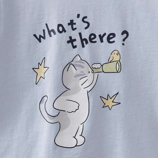 马克珍妮好奇猫咪男童拼色纯棉T恤2026年春装新款560018 商品图3