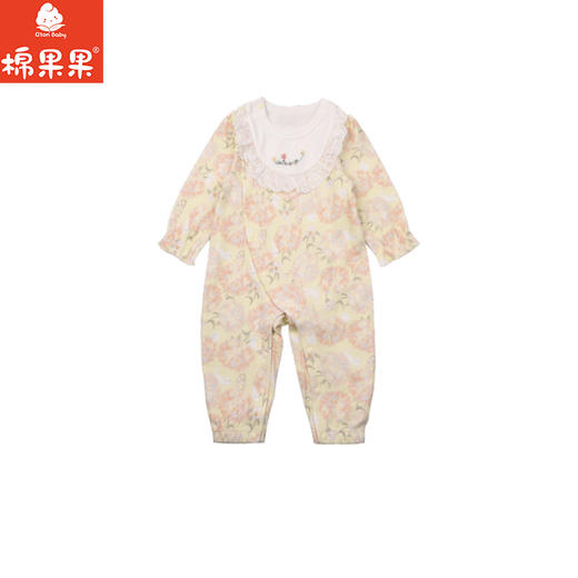 棉果果春季新品女童氨棉汗布纯棉爬衣偏襟连体衣M122720226101 商品图2