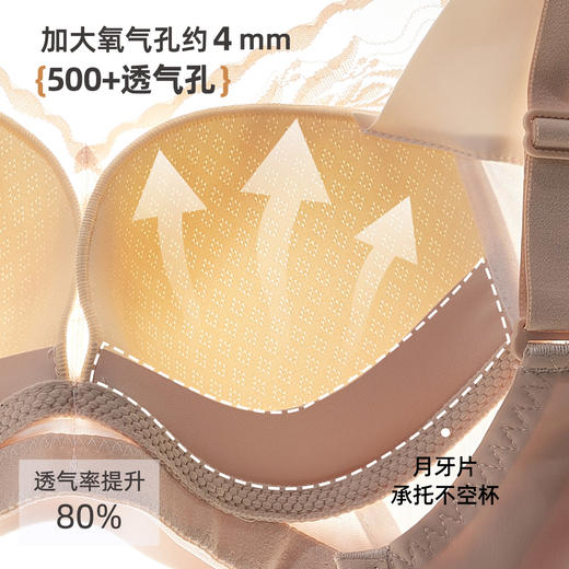 雅黛俪大胸显小显瘦女士内衣轻薄透气性感蕾丝网纱提拉收副乳文胸罩 商品图4