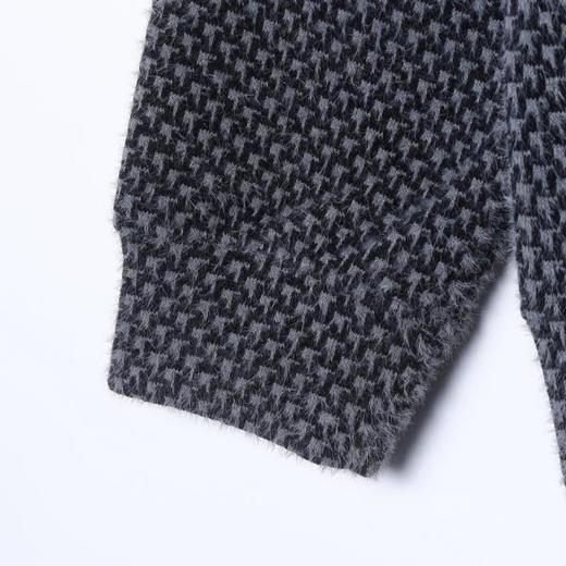 WY1565SDSA男士秋冬新款痞帅男装潮牌绒毛千鸟格纹保暖V领卫衣百搭时尚 商品图4