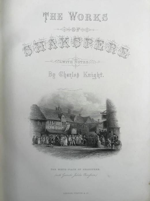 38*29cm！约19世纪中期 殿版莎士比亚作品集（全2卷） 44幅精美钢版画 漆布精装 商品图3