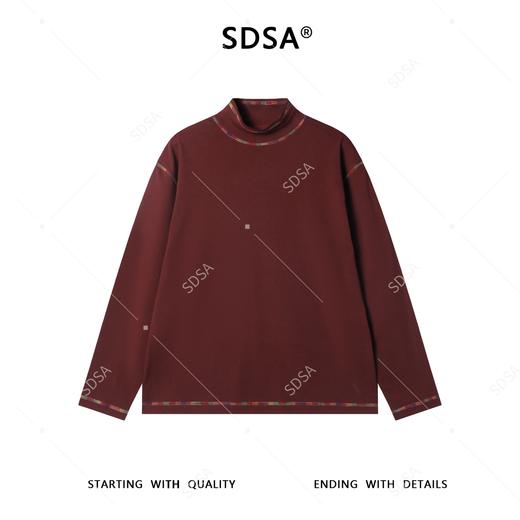 T5100SDSA男士秋冬新款痞帅男装韩版简约彩色缝线立领长袖T恤百搭时尚 商品图1