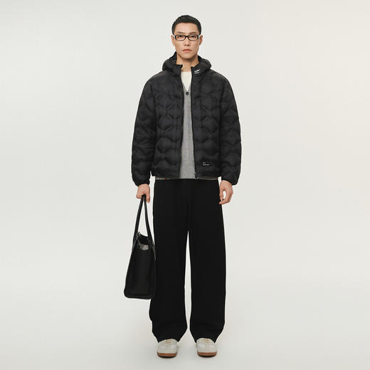 NPC潮牌无缝压胶菱形格90%鹅绒羽绒服15D连帽保暖秋冬NP5ADJ17 商品图1